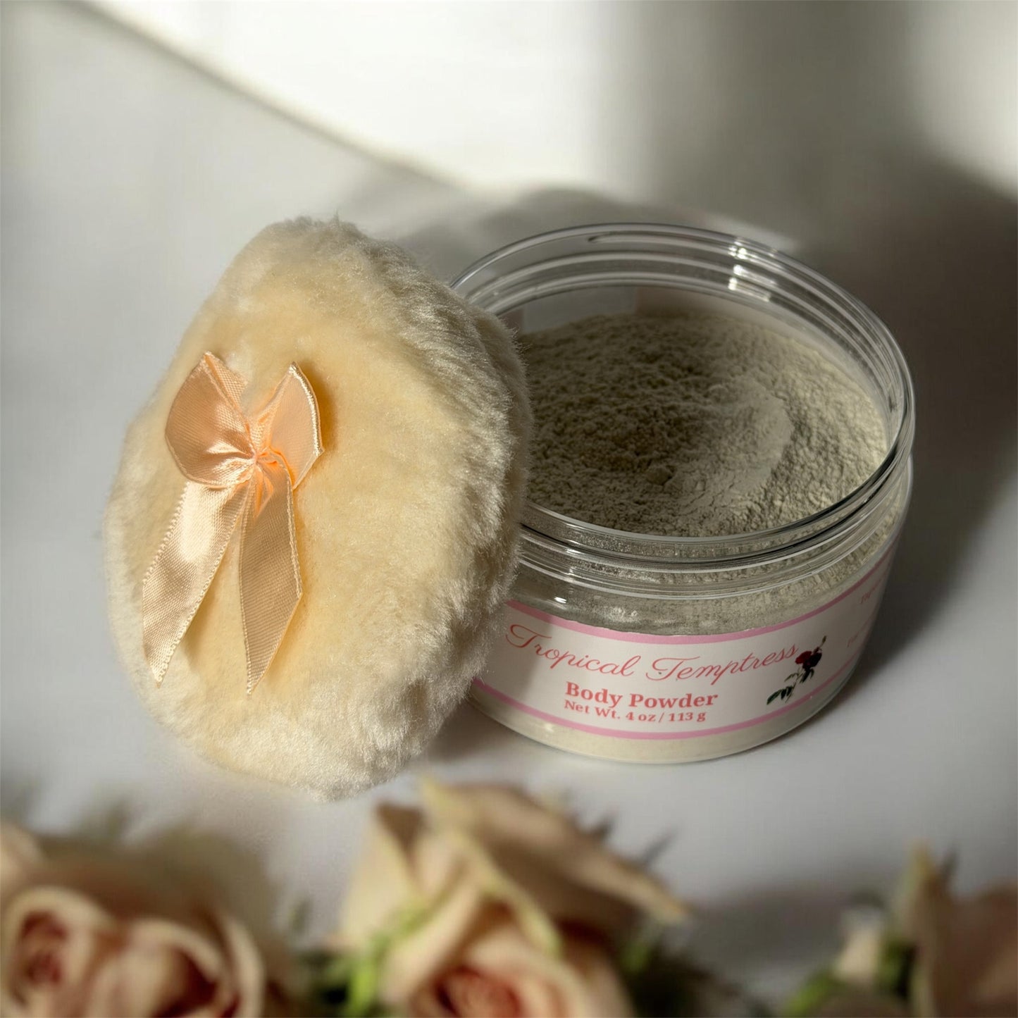Silk Body Powder with Bentonite and Kaolin clay blend, handcrafted in wide-mouth jar
